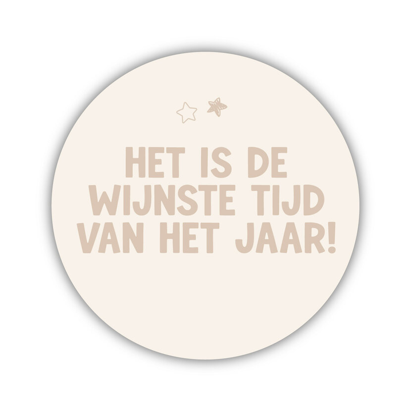Onderzetter | Beige | Wijnste tijd