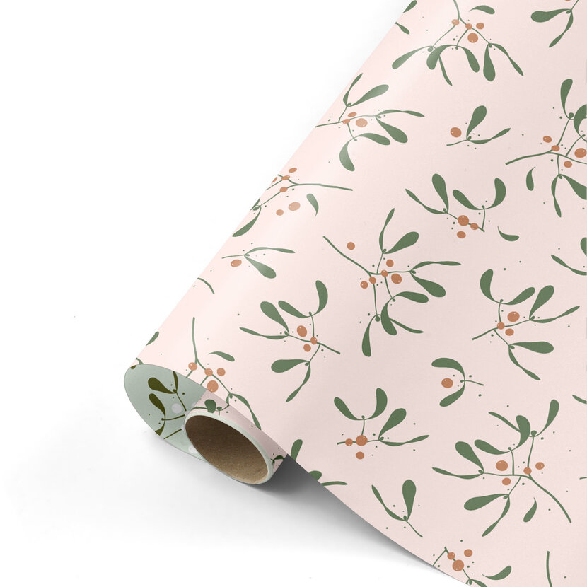 Rol inpakpapier | Leafs Nude | 3 meter