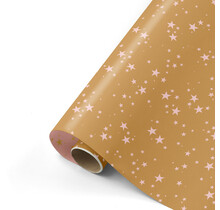 Rol inpakpapier | Stars Camel Pink | 3 meter