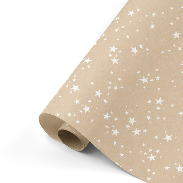 Rol inpakpapier | Stars Kraft | 3 meter