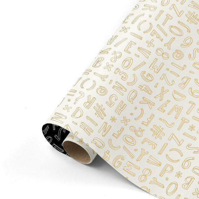 Rol inpakpapier | Sint letters Goud | 3 meter