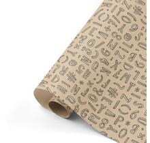 Rol inpakpapier | Sint letters Kraft | 3 meter