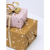 Rol inpakpapier | Stars Camel Pink | 3 meter