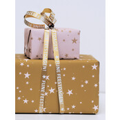 Rol inpakpapier | Stars Camel Pink | 3 meter