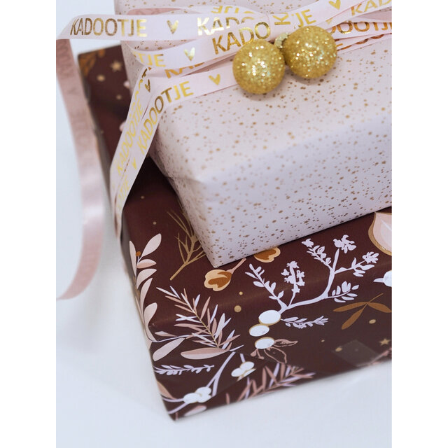 Rol inpakpapier | Burgundy Decoration | 3 meter