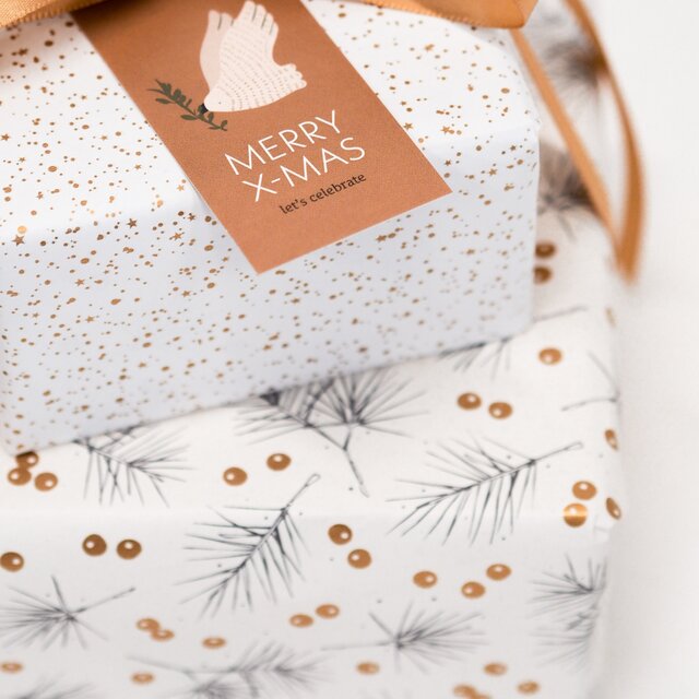 Rol inpakpapier | Sparkling Stars Dennentak | 3 meter