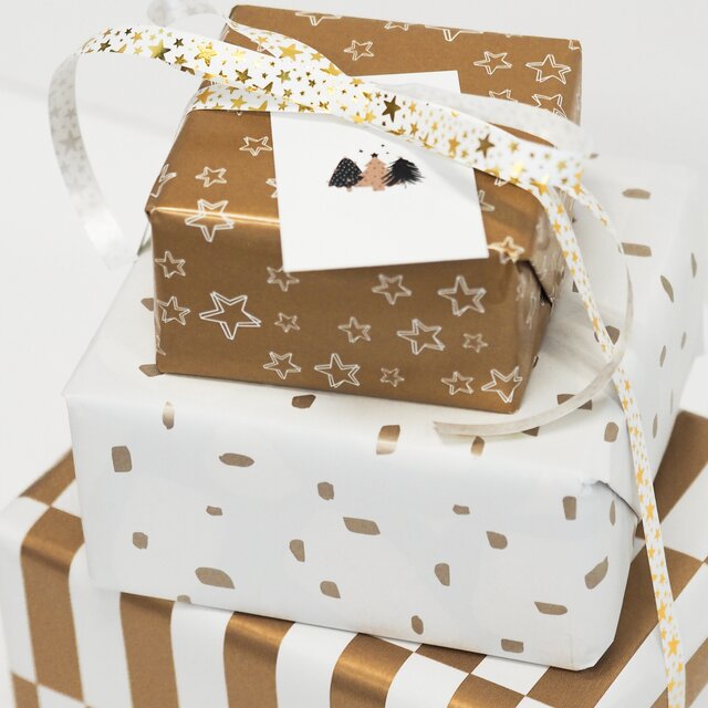 Rol inpakpapier | Stars Gold | 3 meter