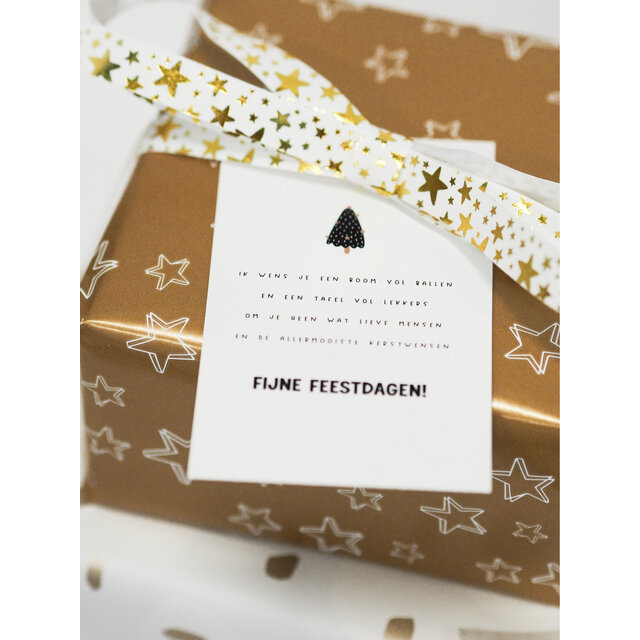 Rol inpakpapier | Stars Gold | 3 meter