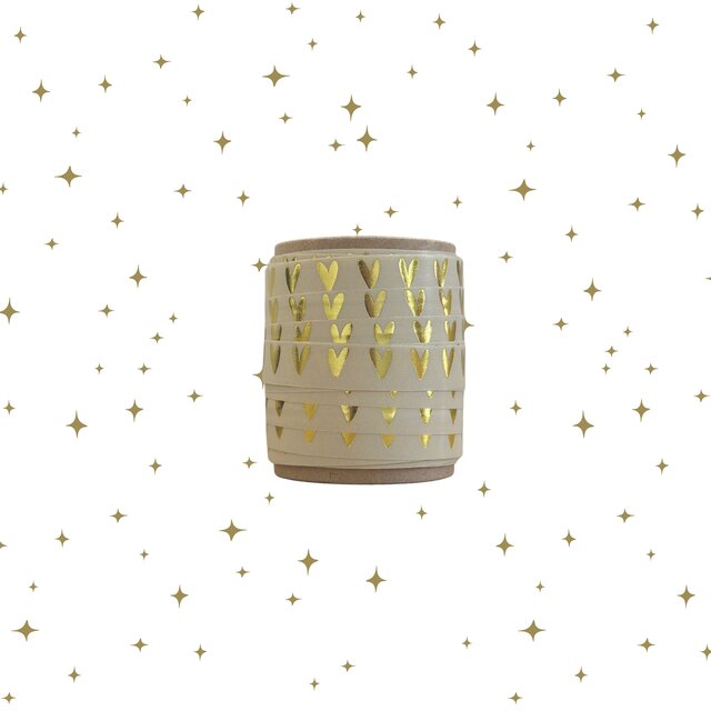 Mini klosje lint  | Hartjes | Goud | 10 meter Mini klosje lint  | Hartjes | Goud | 10 meter