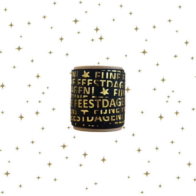 Mini klosje lint  | Fijne feestdagen | 10 meter Mini klosje lint  | Fijne feestdagen | 10 meter