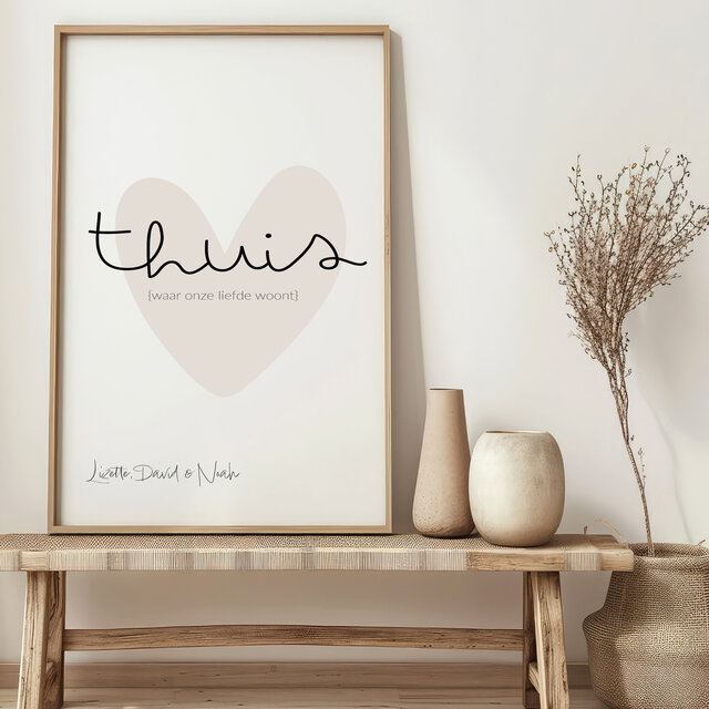 Poster | Thuis Met Namen  | Exclusief lijst | Diverse formaten