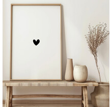 Poster | Klein hartje zwart | Exclusief lijst | Diverse formaten