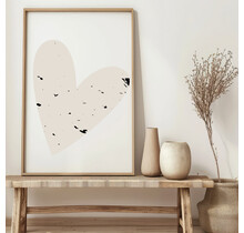 Poster | Brushed heart | Exclusief lijst | Diverse formaten