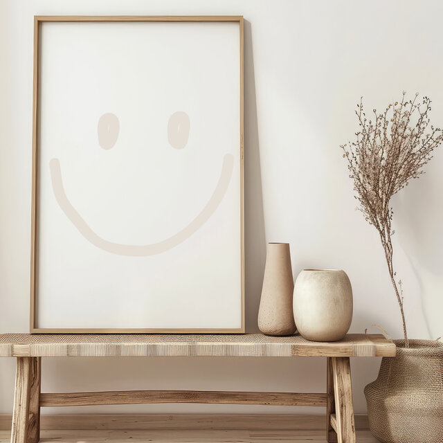 Poster | Smile Beige | Exclusief lijst | Diverse formaten