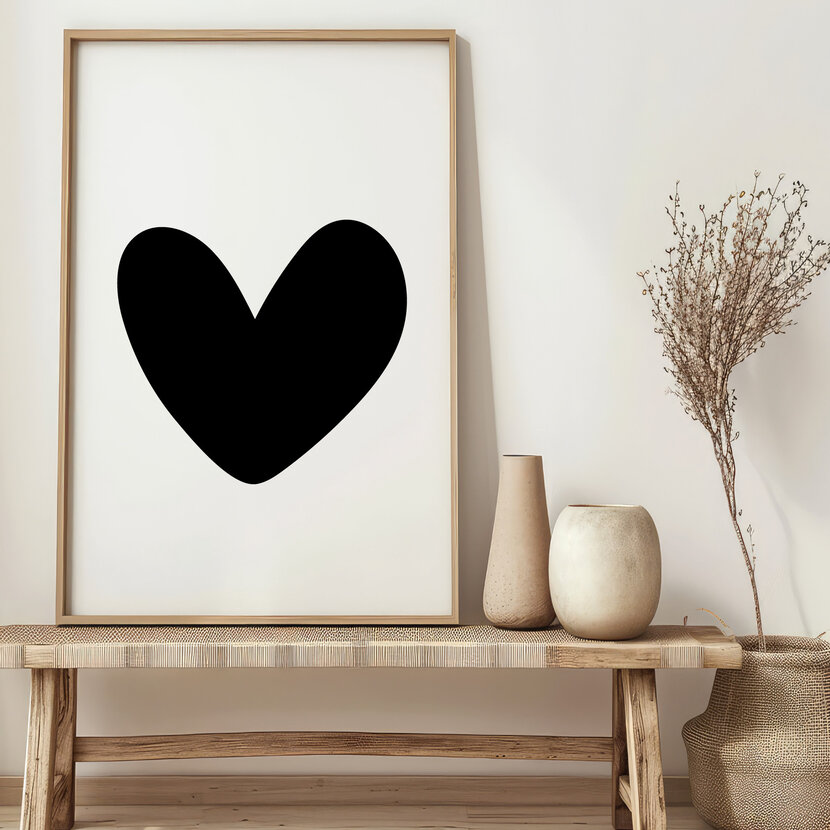 Poster | Bold hart | Exclusief lijst | Diverse formaten