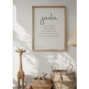 Poster | Hartendief Naam & Geboortedatum  | Exclusief lijst | Diverse formaten