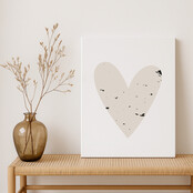 Op maat gemaakt Canvas | Brushed hart beige |  Diverse formaten