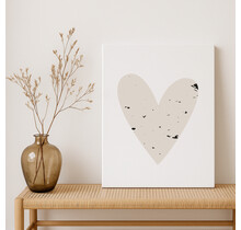 Op maat gemaakt Canvas | Brushed hart beige |  Diverse formaten