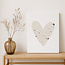 winkeltjevananne.nl Op maat gemaakt Canvas | Brushed hart beige |  Diverse formaten