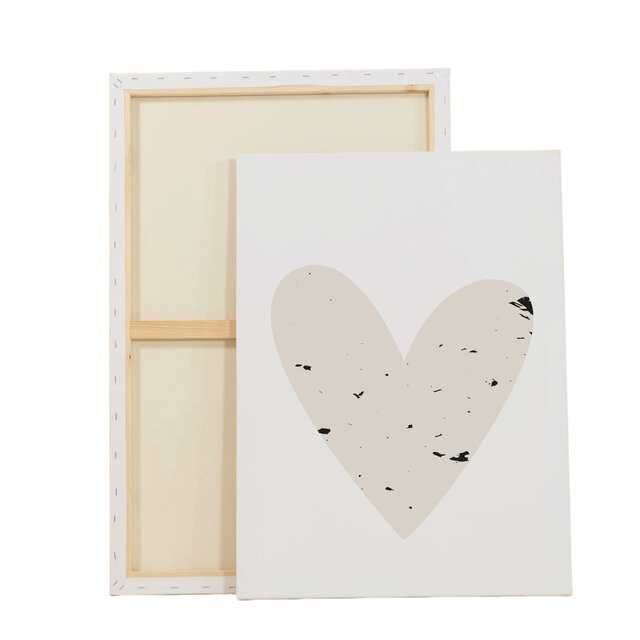 Op maat gemaakt Canvas | Brushed hart beige |  Diverse formaten