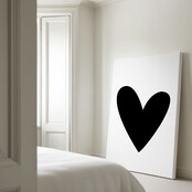 Op maat gemaakt Canvas | Hart Zwart |  Diverse formaten