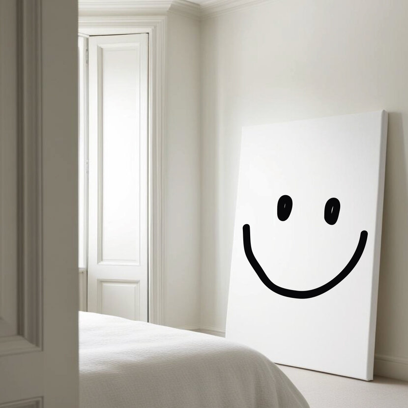 Op maat gemaakt Canvas | Smile Zwart |  Diverse formaten