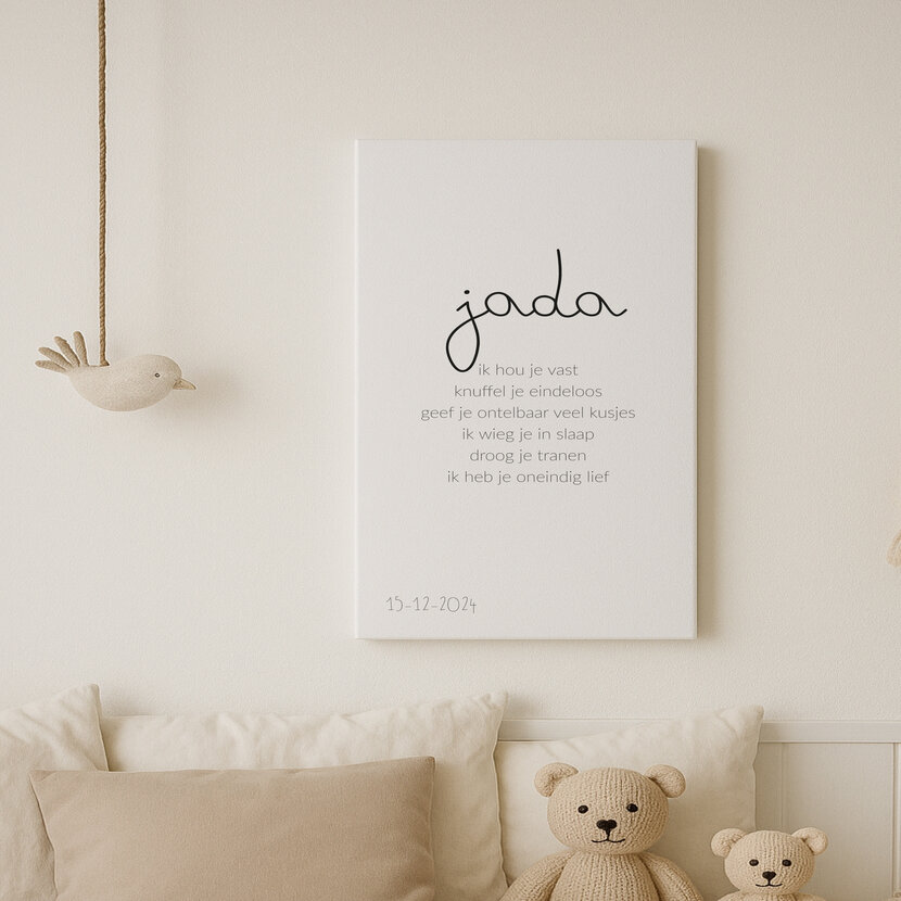 Op maat gemaakt Canvas | Hou je vast + Naam |  Diverse formaten