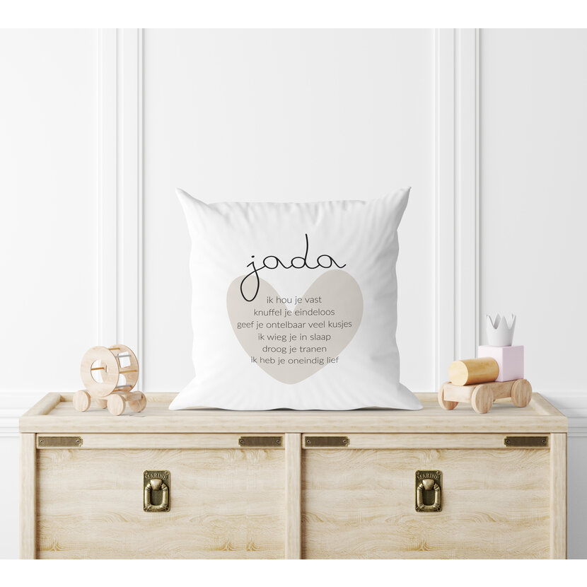 Kussen | Naamkussen Ik hou je vast | 45 x 45 CM