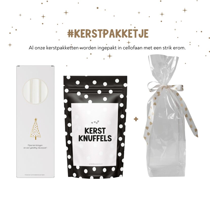 Kerstpakket | Kaarsen en snoep | In cellofaan