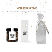 Kerstpakket | Smulpotje collega en kaarsen | In cellofaan