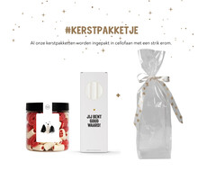 Kerstpakket | Smulpotje boompjes en kaarsen | In cellofaan