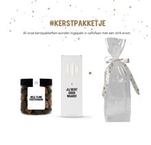Kerstpakket | Smulpotje feestdagen en kaarsen | In cellofaan