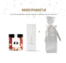 Kerstpakket | Smulpotje boompjes en kaarsen | In cellofaan