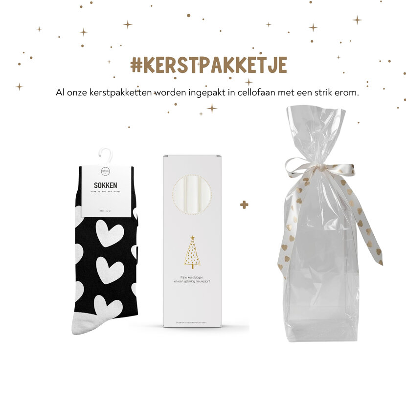 Kerstpakket | Sokken en kaarsen | In cellofaan
