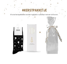 Kerstpakket | Sokken en kaarsen | In cellofaan