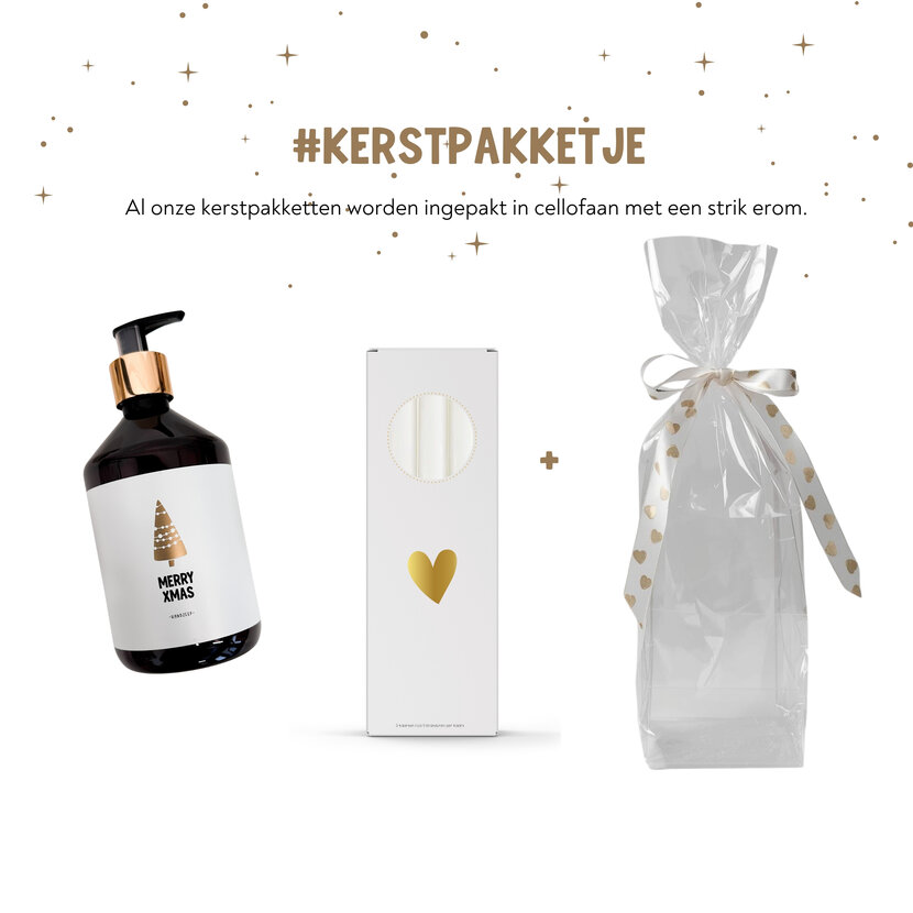 Kerstpakket | Handzeep en kaarsen | In cellofaan