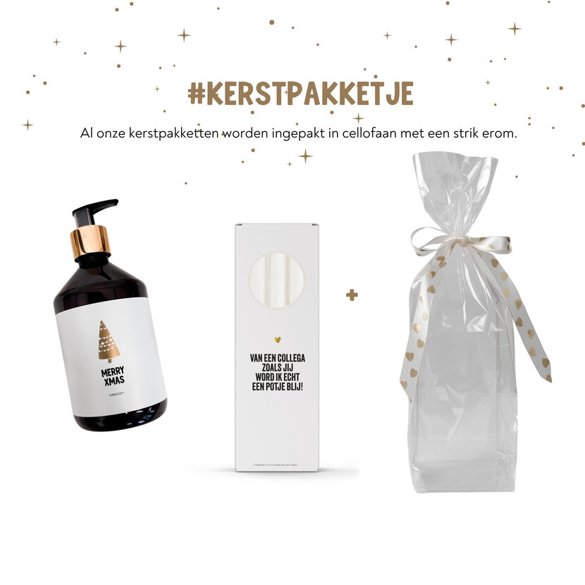 Kerstpakket | Handzeep en kaarsen | In cellofaan