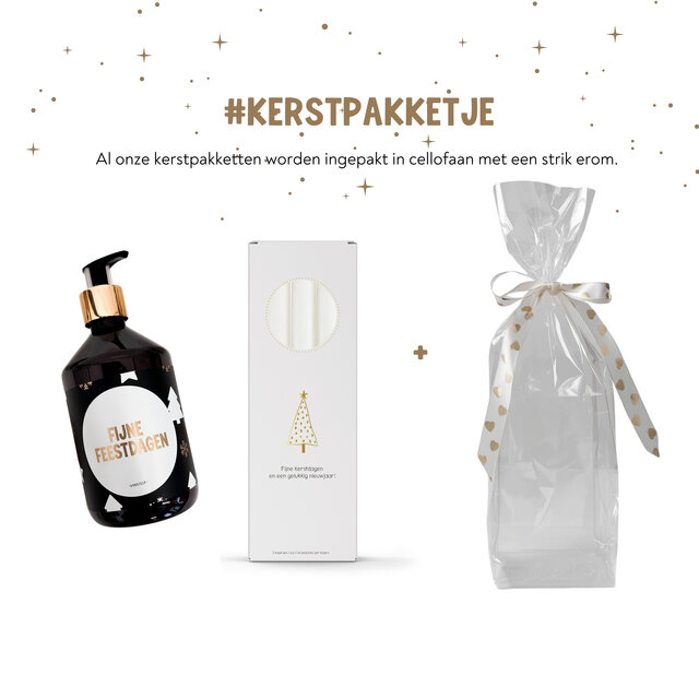 Kerstpakket | Handzeep en kaarsen | In cellofaan