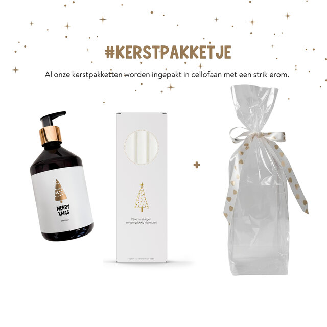 Kerstpakket | Handzeep en kaarsen | In cellofaan