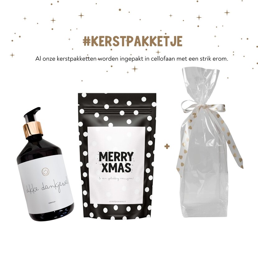 Kerstpakket | Handzeep en snoepjes | In cellofaan