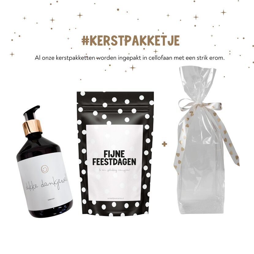 Kerstpakket | Handzeep en snoepjes | In cellofaan