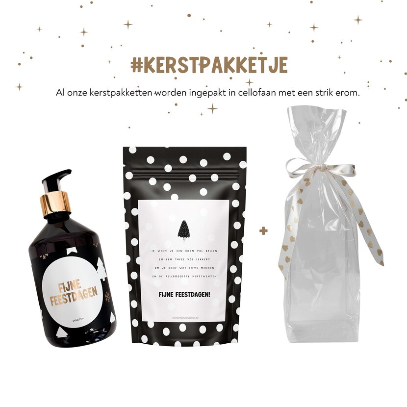 Kerstpakket | Handzeep en snoepjes | In cellofaan