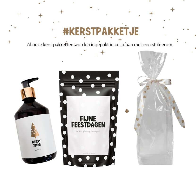 Kerstpakket | Handzeep en snoepjes | In cellofaan