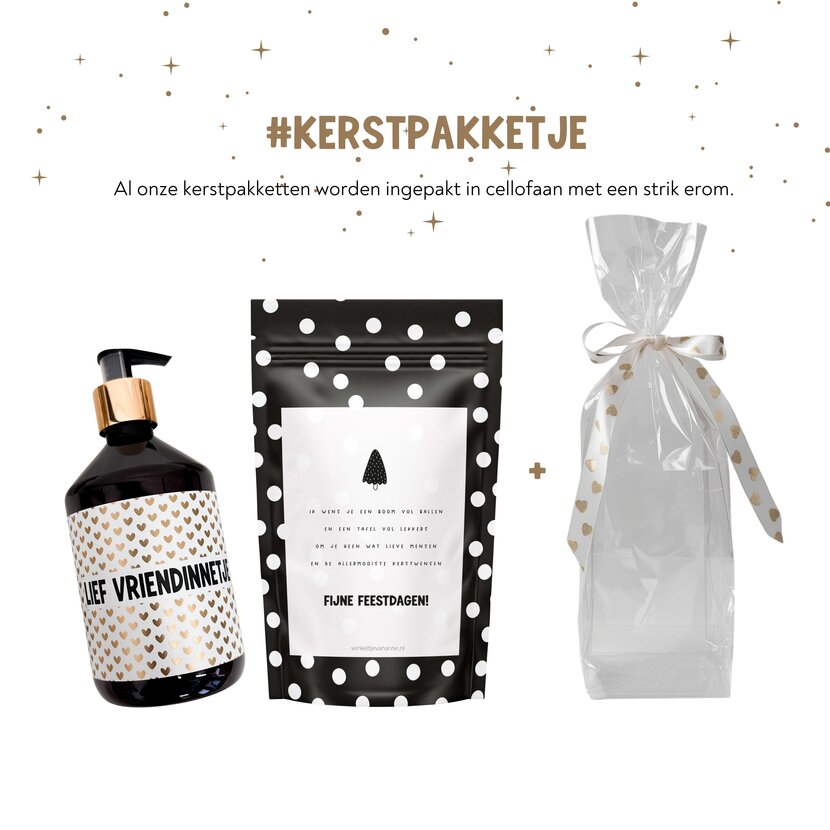 Kerstpakket | Handzeep en snoepjes | In cellofaan