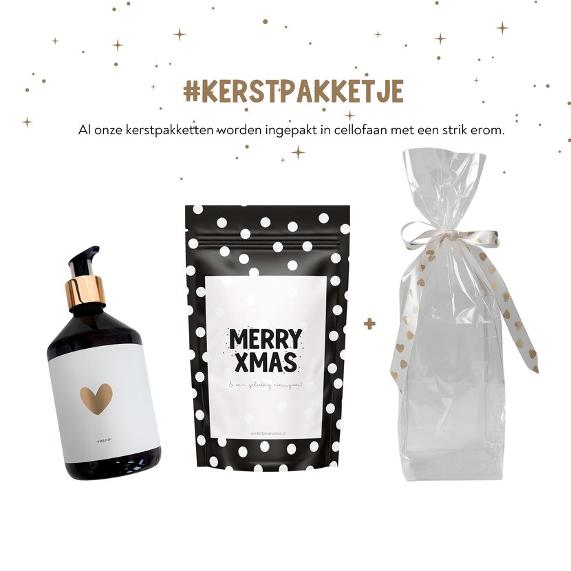 Kerstpakket | Handzeep en snoepjes | In cellofaan