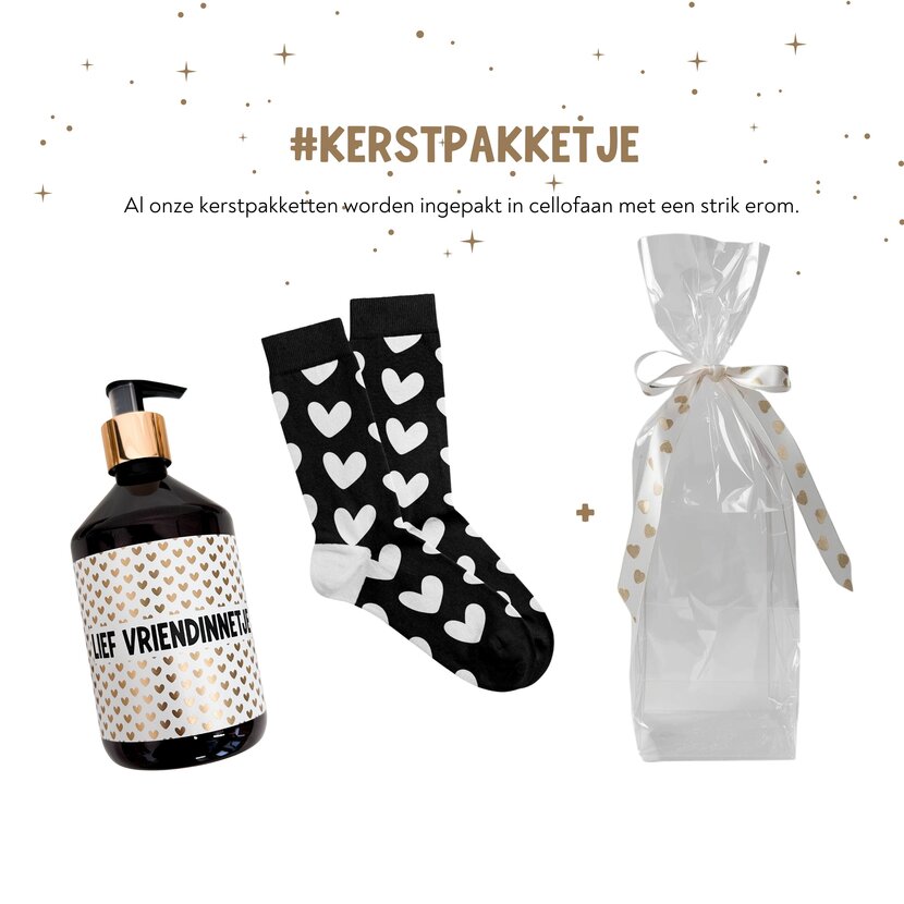 Kerstpakket | Handzeep en sokken | In cellofaan