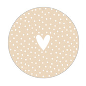 Muurcirkel | Beige Hart Dots