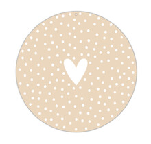 Muurcirkel | Beige Hart Dots