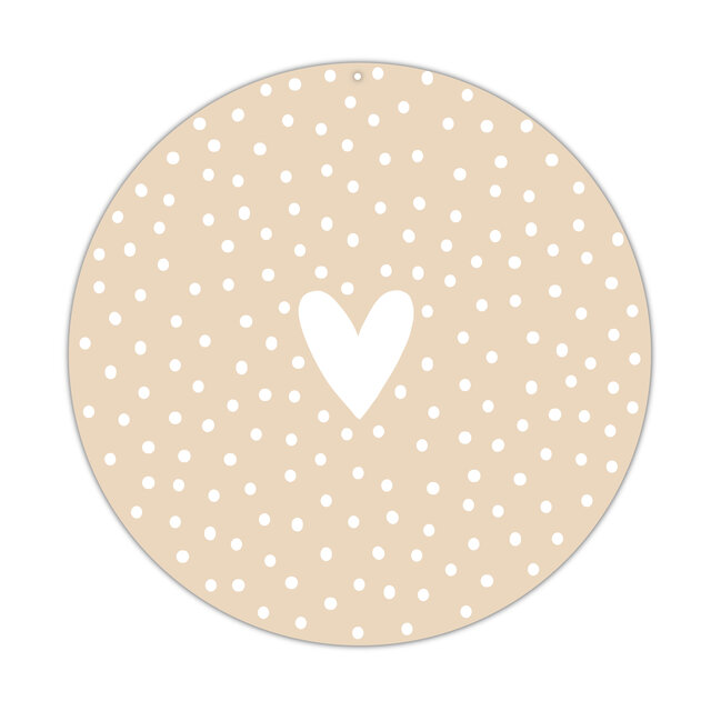 Muurcirkel | Beige Hart Dots