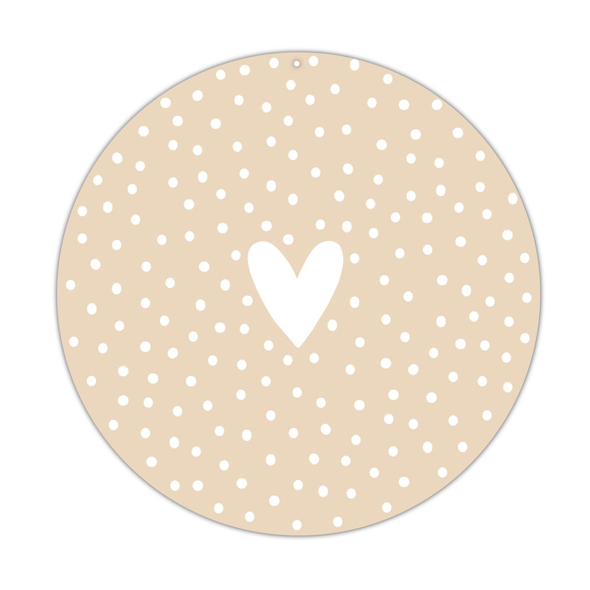 Muurcirkel | Beige Hart Dots